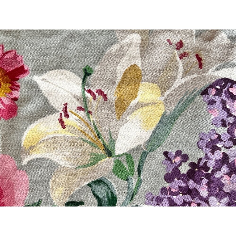 Waterford Floral Cotton Sateen Tablecloth 97" X 58.5" Multicolor on Green Cotton - Picture 8 of 15